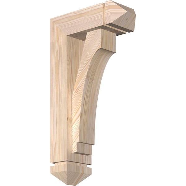 Ekena Millwork Imperial Arts and Crafts Smooth Bracket w/ Offset Brace, Douglas Fir, 5 1/2"W x 14"D x 26"H BKT0604X14X26IMP03SDF - main